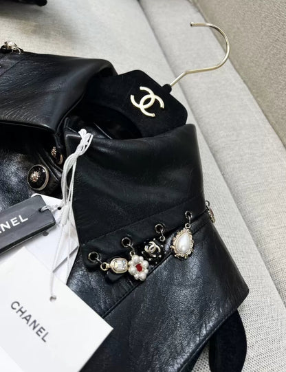Chanel 24A black leather vest