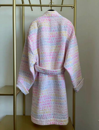 CHANEL 24C LONG WOOL MUlTICOLORE COAT CARDIGAN size 38FR