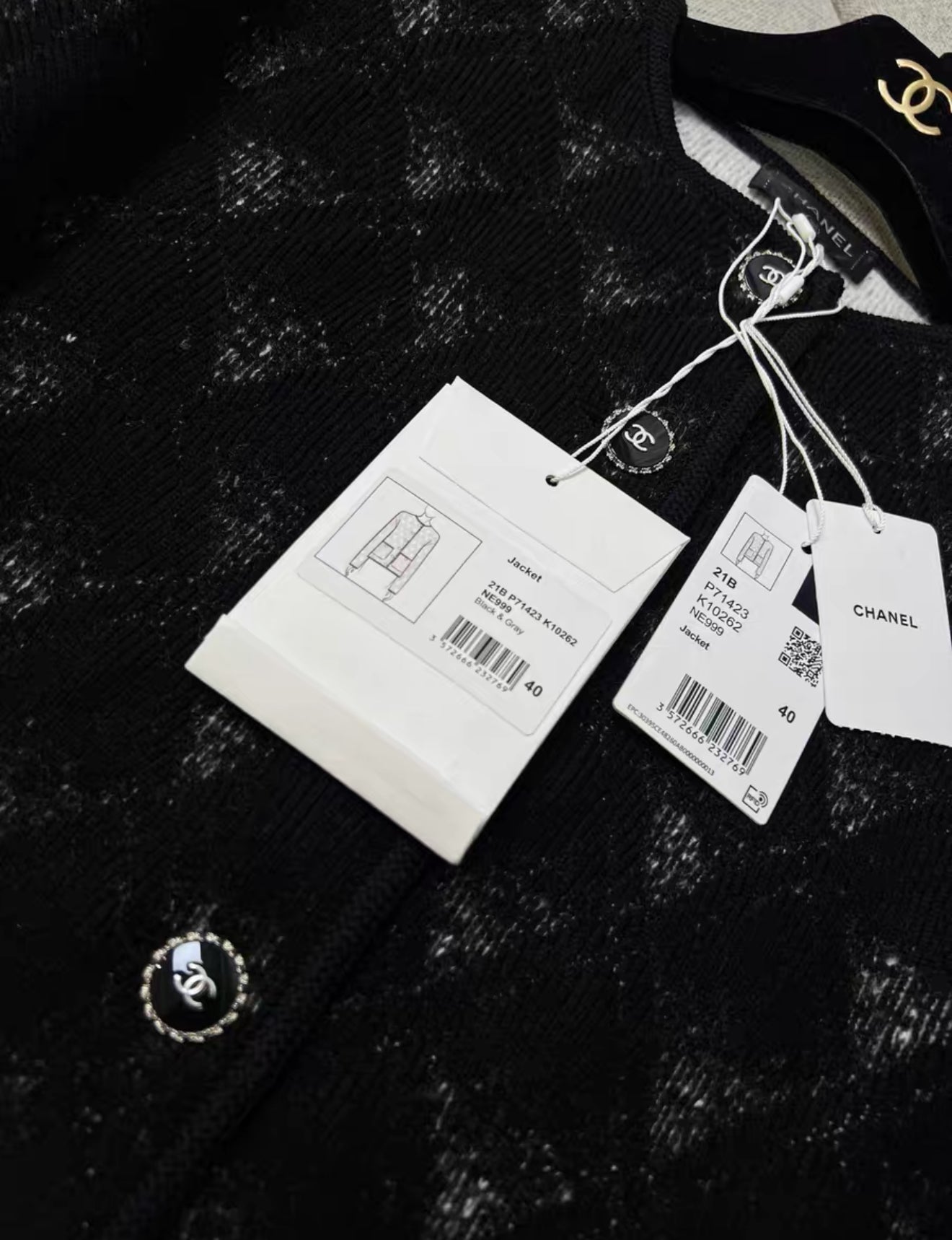 Chanel 21B Black & Gray Jacket