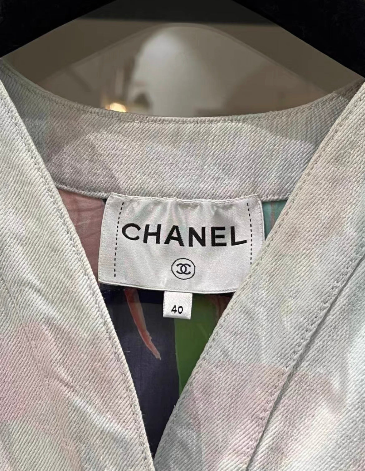 Chanel 2020 Resort Washed Denim Jacket Size 40 with Silk Lining