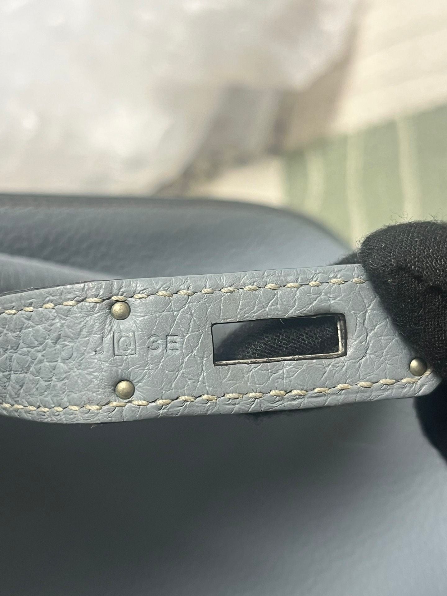 Hermès so Kelly 22 Bleu Lin togo leather palladium hardware