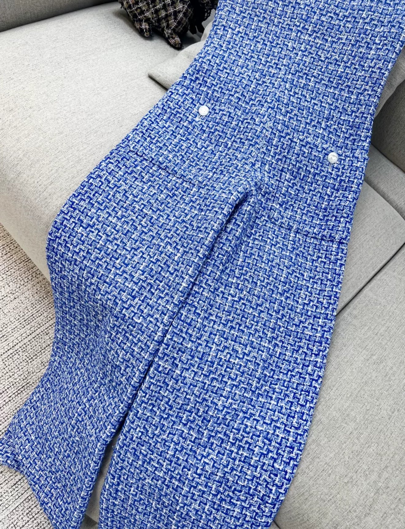 Chanel 23P Blue Tweed Jumpsuit