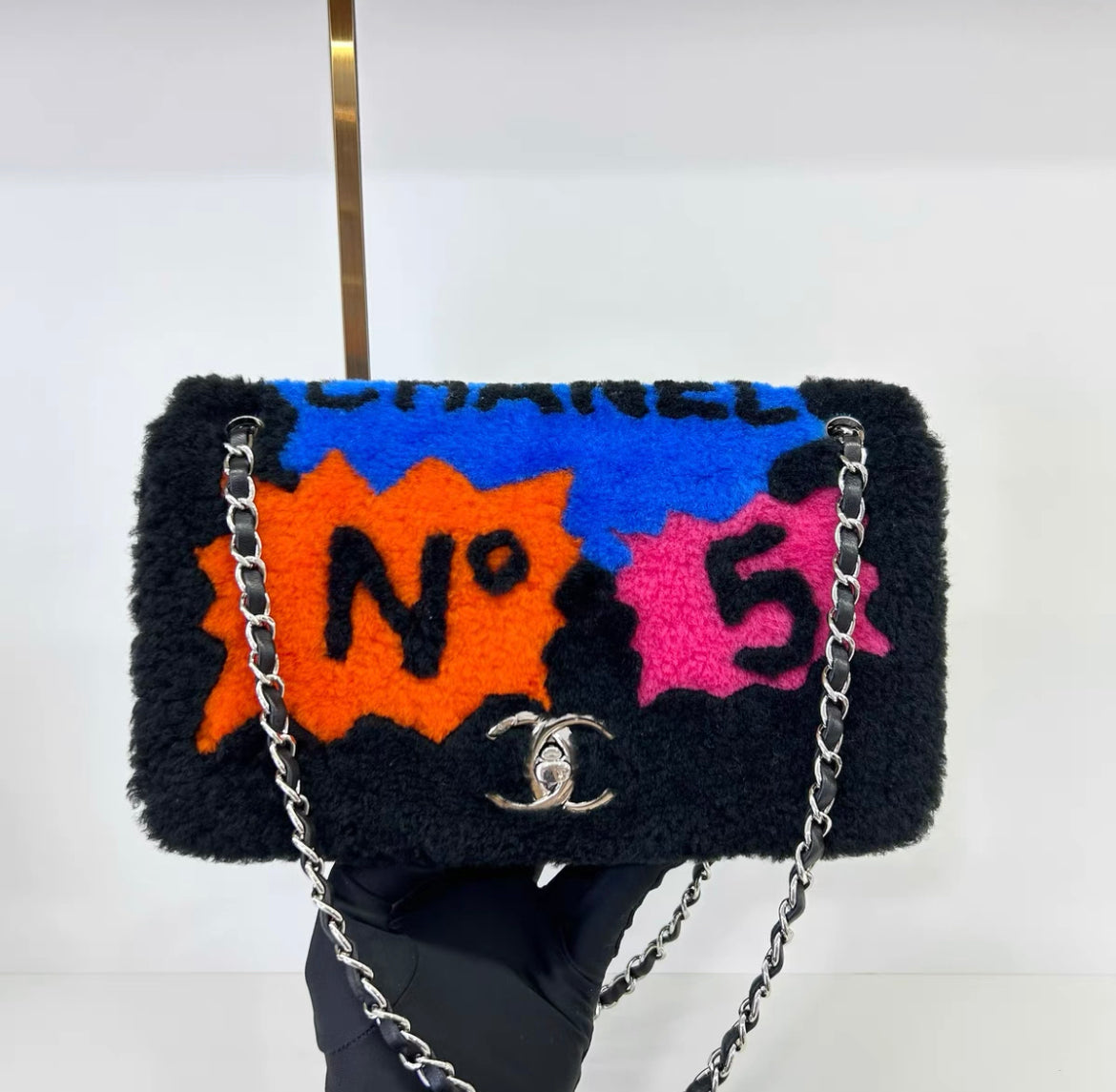 Chanel Pop Art Shearling Lamb Flap