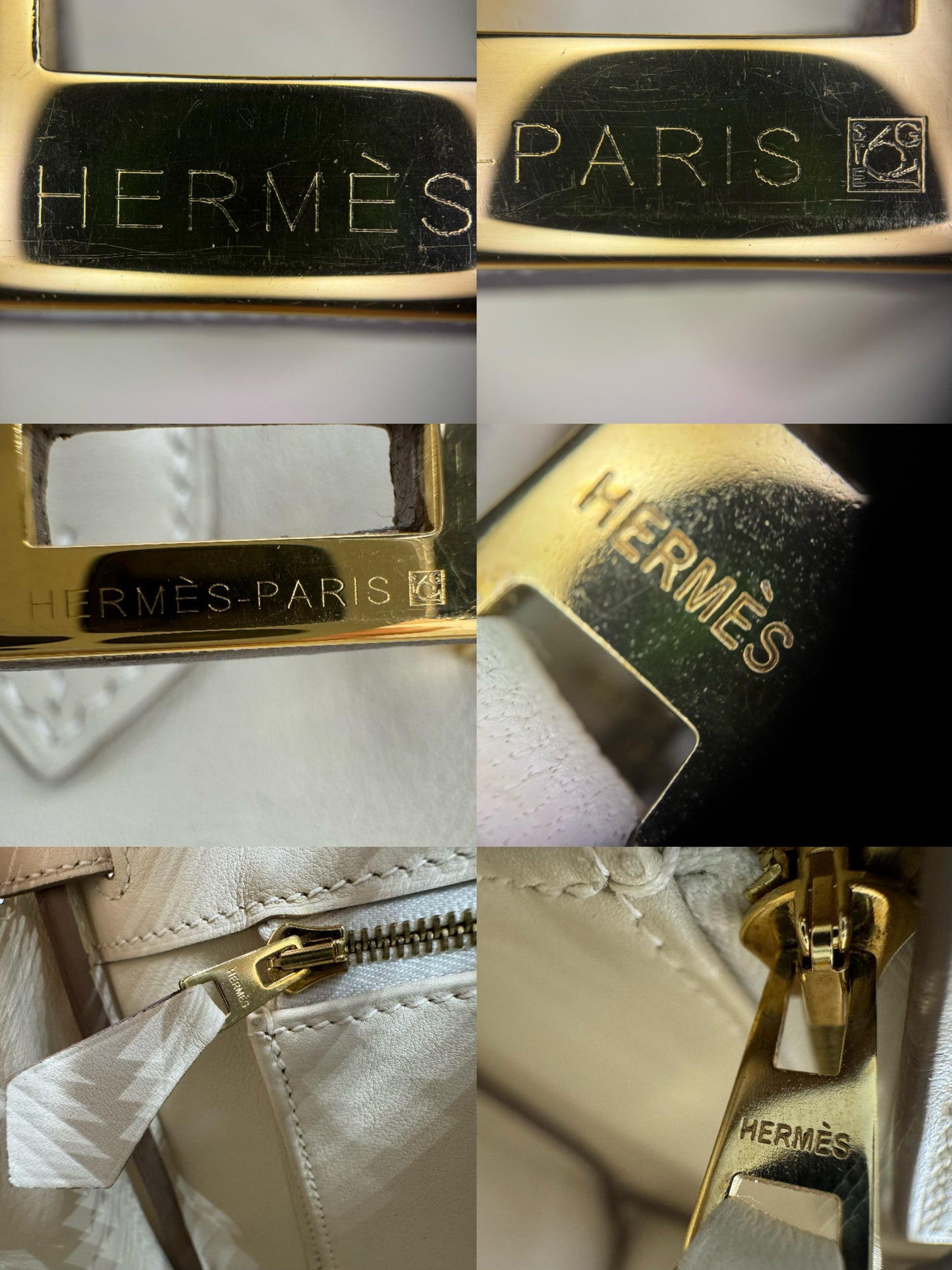 Hermes Birkin 25 Craie Swift leather gold hardware