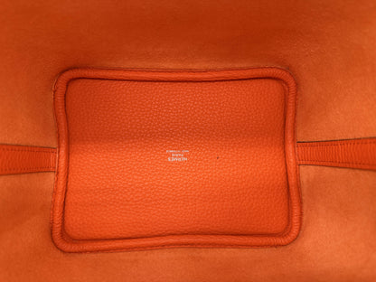 Hermès Picotin 18 Éclat Clemence / Swift Orange Minium / Rose Azalée PHW W 2024