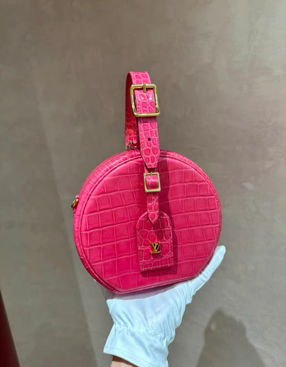 Louis Vuitton Pink Alligator Petite Boite Chapeau