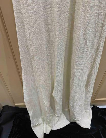 Chanel 99s White Sparkling Long Dress FR38