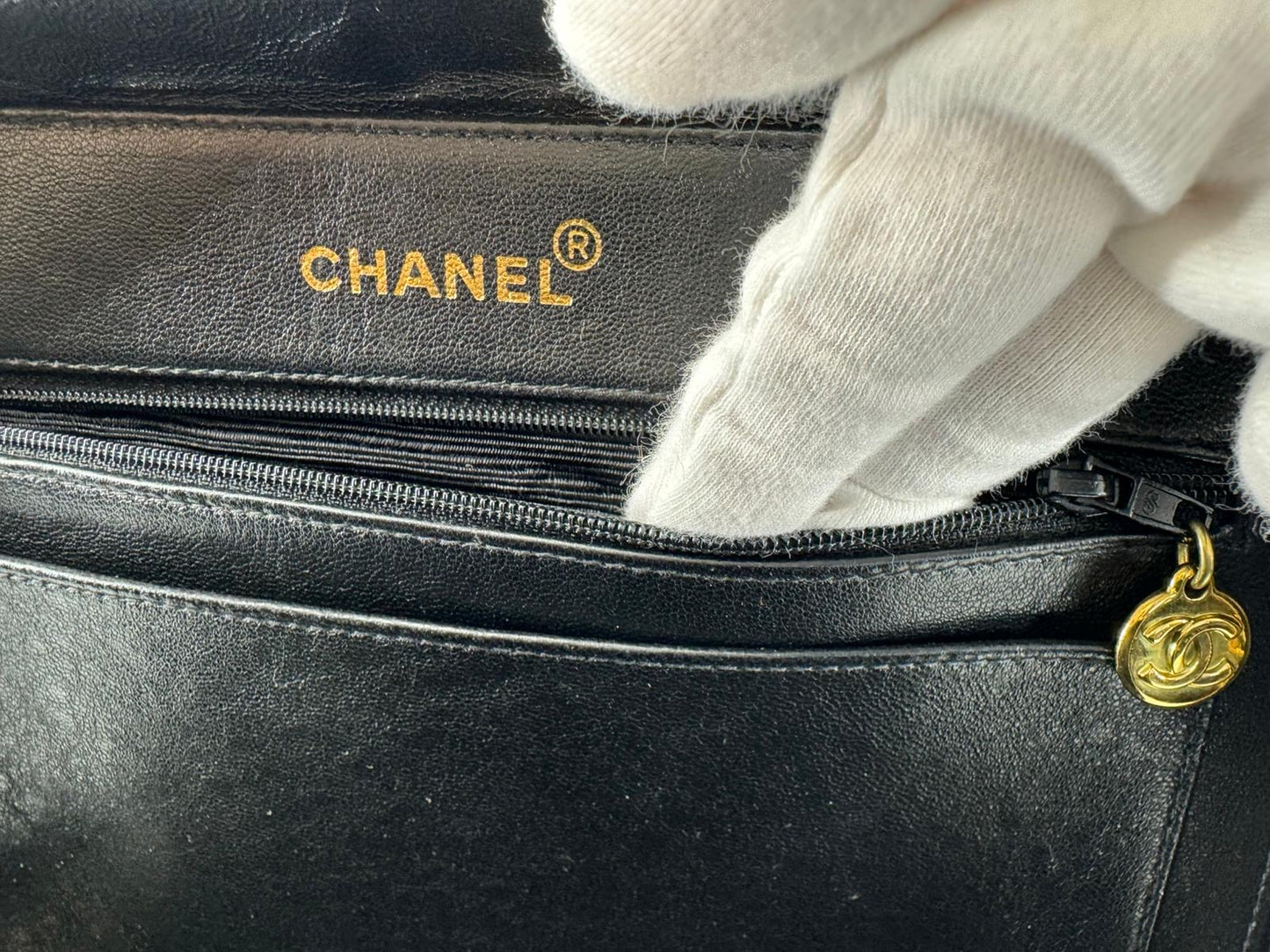 Chanel 1994-96 Black Patent Leather Large Vanity Case