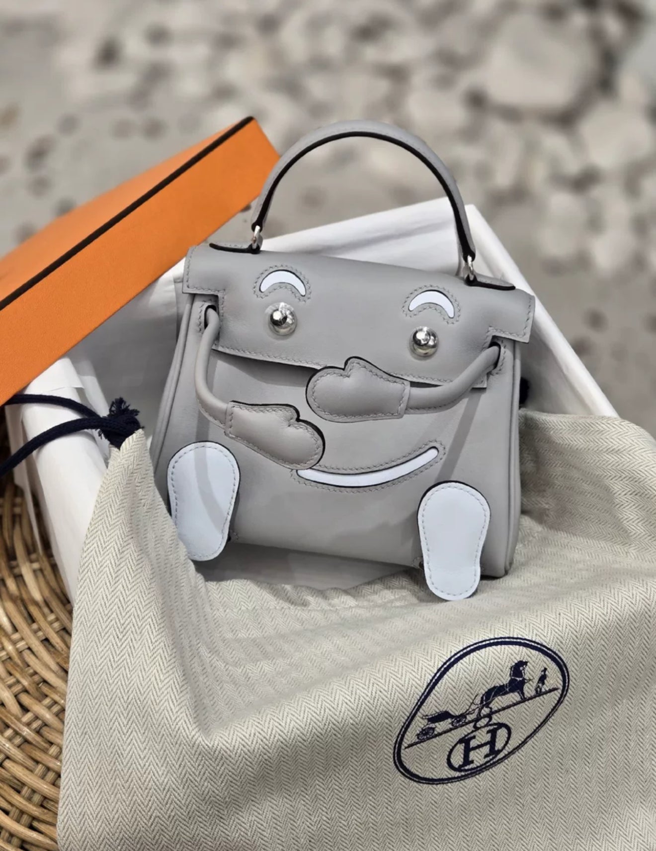 Hermès Kelly Doll Blue Glacier & Blue Brume Palladium Hardware