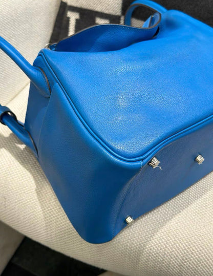 Hermès Bleu Lindy 30 Palladium Hardware