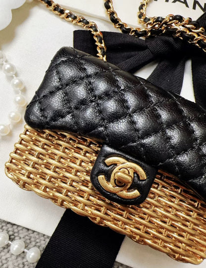 Chanel 23C Gold Metal Woven Chain Bag