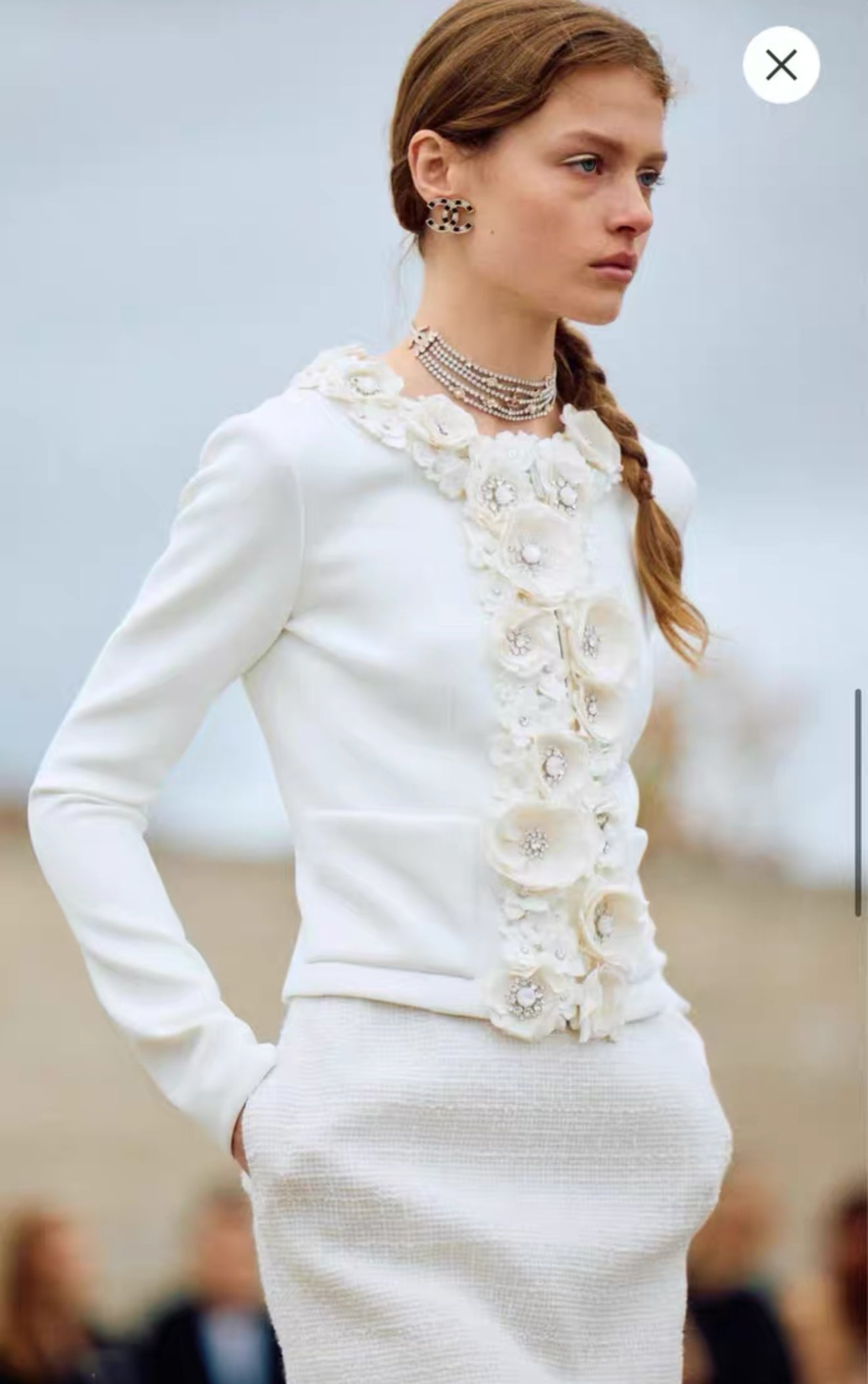 Chanel 25C White flower jacket