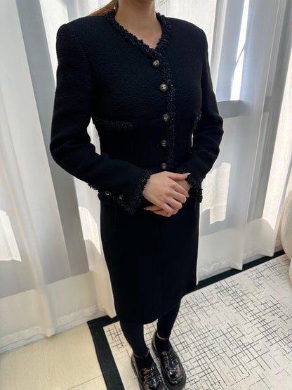 Chanel 90s black tweed Jacket and dress