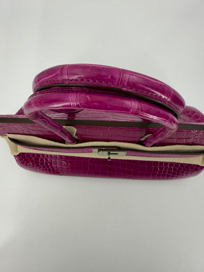 Hermes JPG Birkin Shoulder 5J Rose Scheherezade Shiny Porosus Crocodile leather palladium hardware
