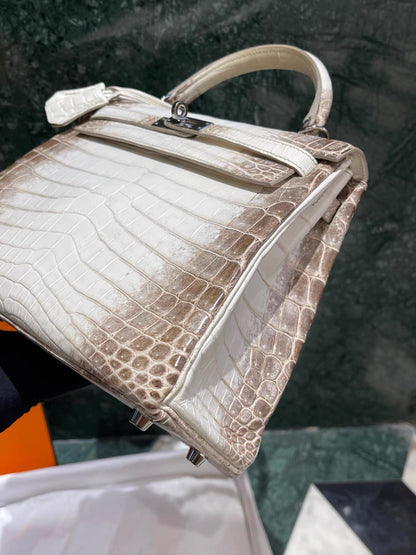 Hermès Kelly 25 Himalaya Crocodile Palladium Hardware