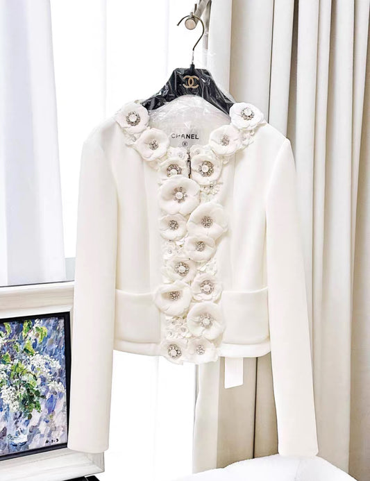 Chanel 25C White flower jacket