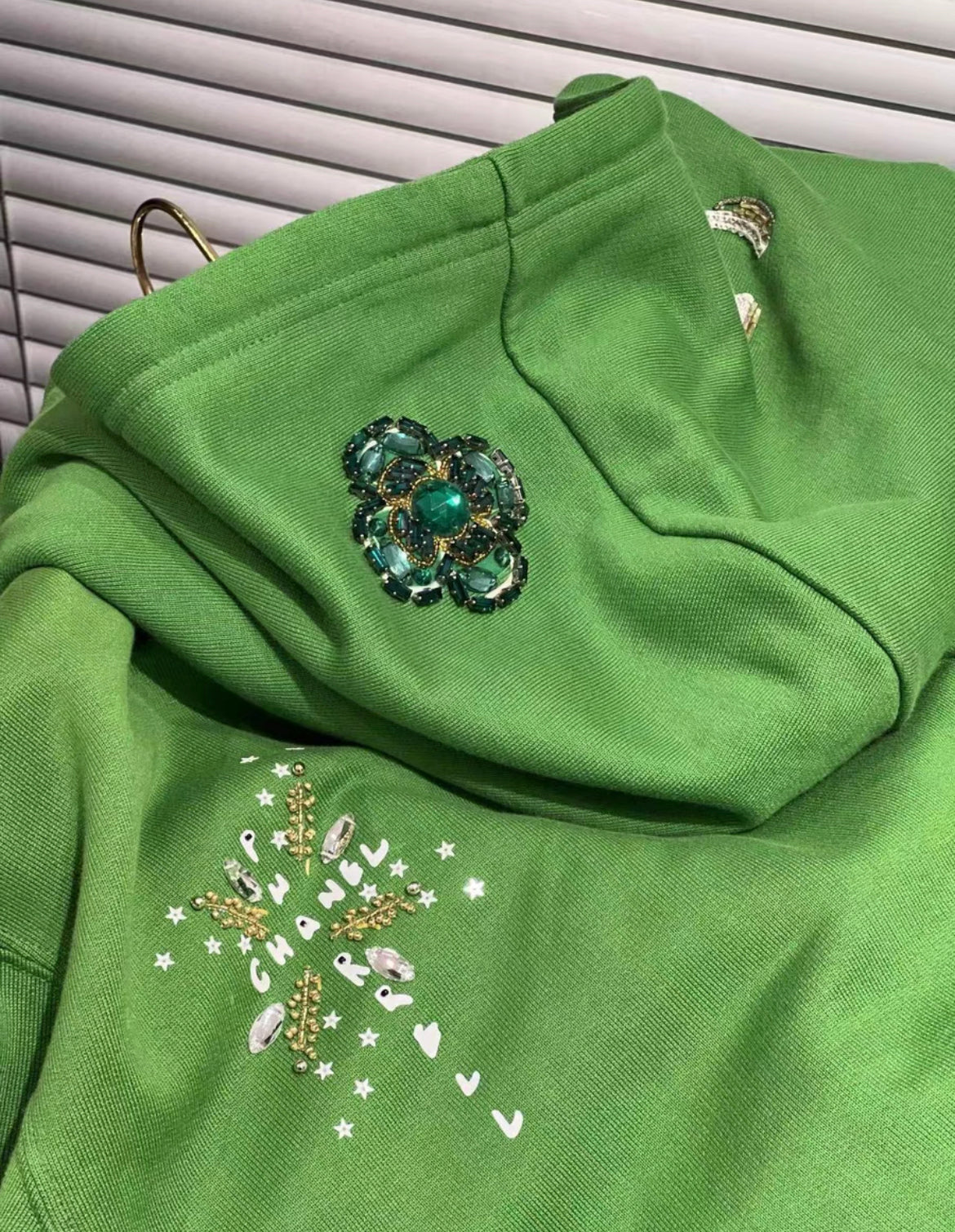 CHANEL Pharrell Williams Green Hoodie Limited Edition Size Large