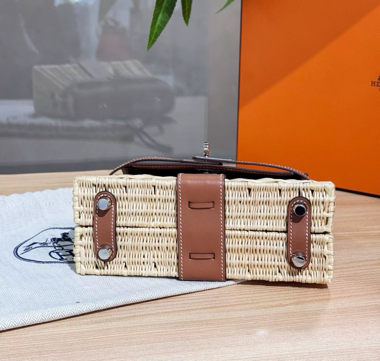 Hermès Kelly 20 Mini Picnic Barenia & Osier Wicker Palladium