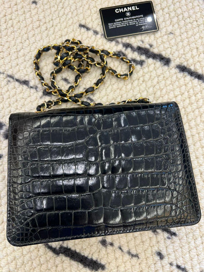 Chanel Vintage Crocodile Enveloppe Flap Bag