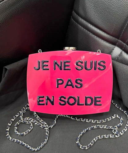 Chanel SS 2015 “je ne suis pas en solde” Minaudiere Clutch