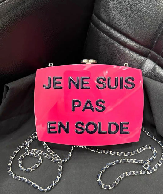 Chanel SS 2015 “je ne suis pas en solde” Minaudiere Clutch