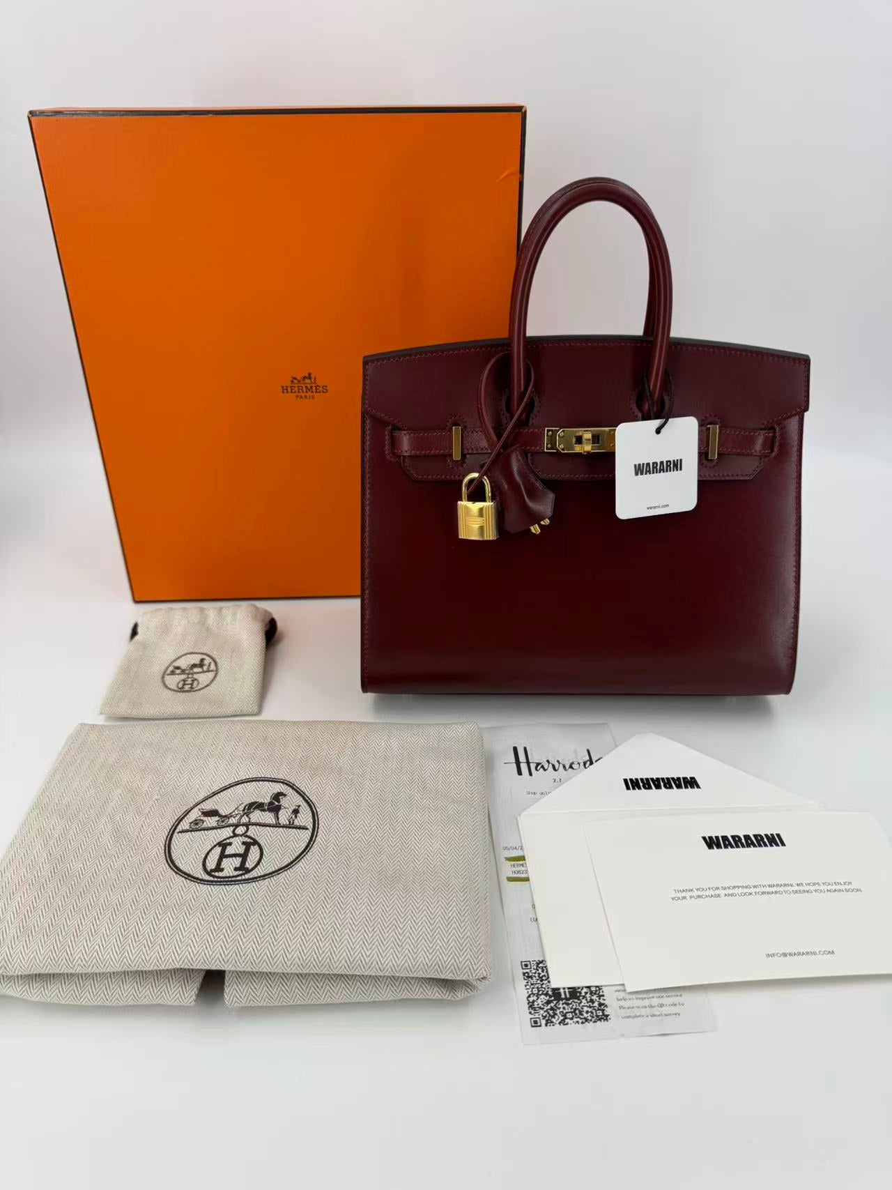 Hermes Birkin 25 rouge H box leather gold hardware