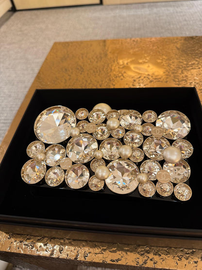 Chanel Fall-Winter 2025/26 oversized rhinestones, pearls, and double C jewels evening bag