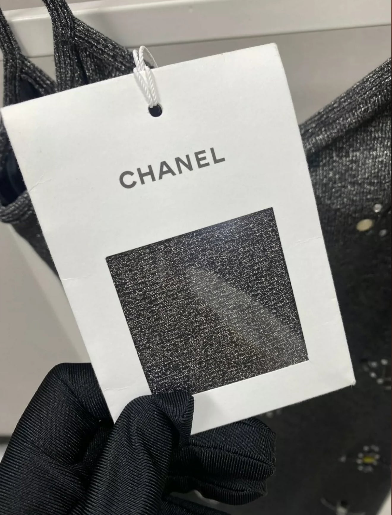 Chanel 17P Black 
Silver Iridescent Jersey Dress