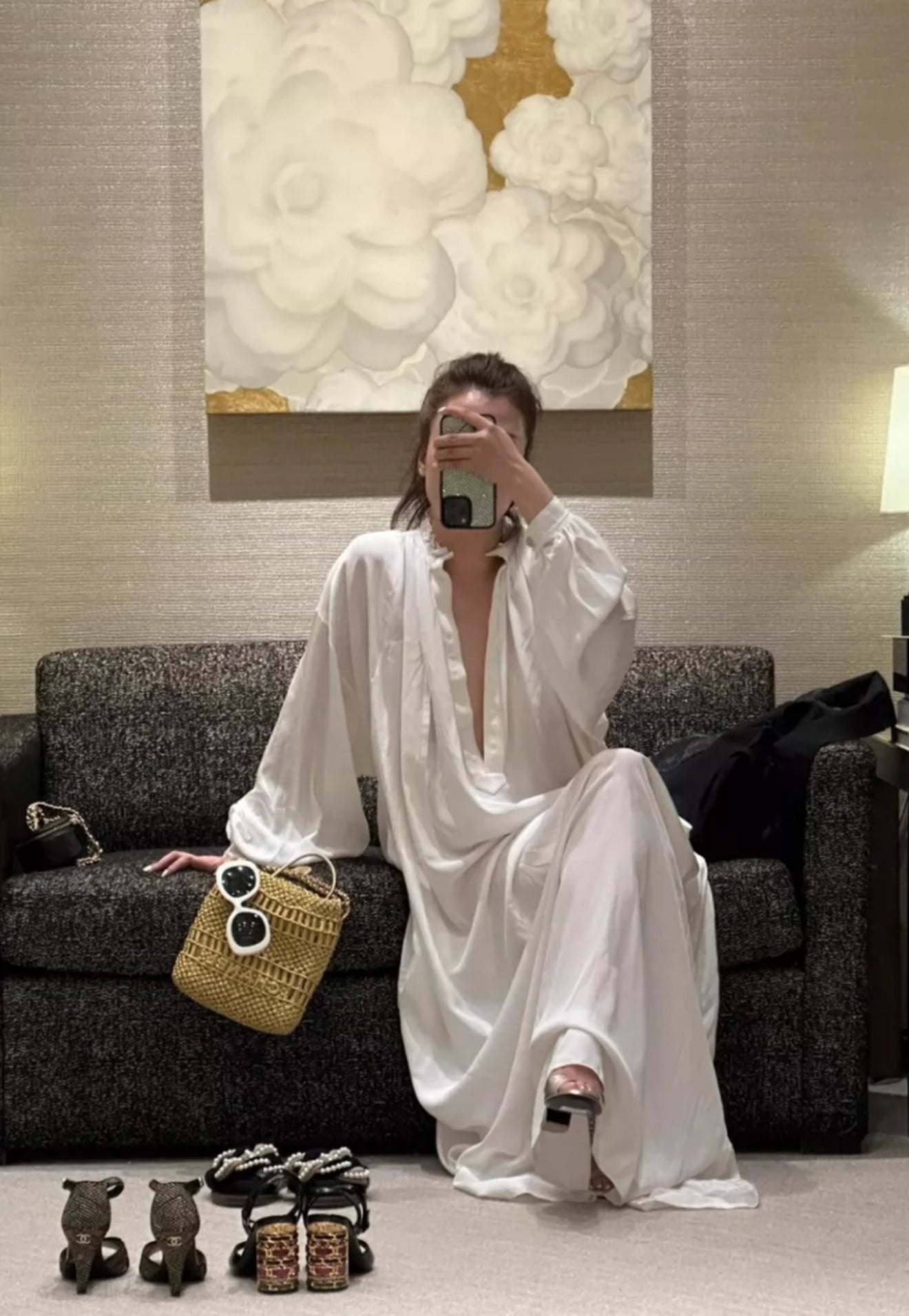 Chanel 22C White silk maxi dress – Wararni.com Chanel 22C White silk maxi dress – Wararni.com