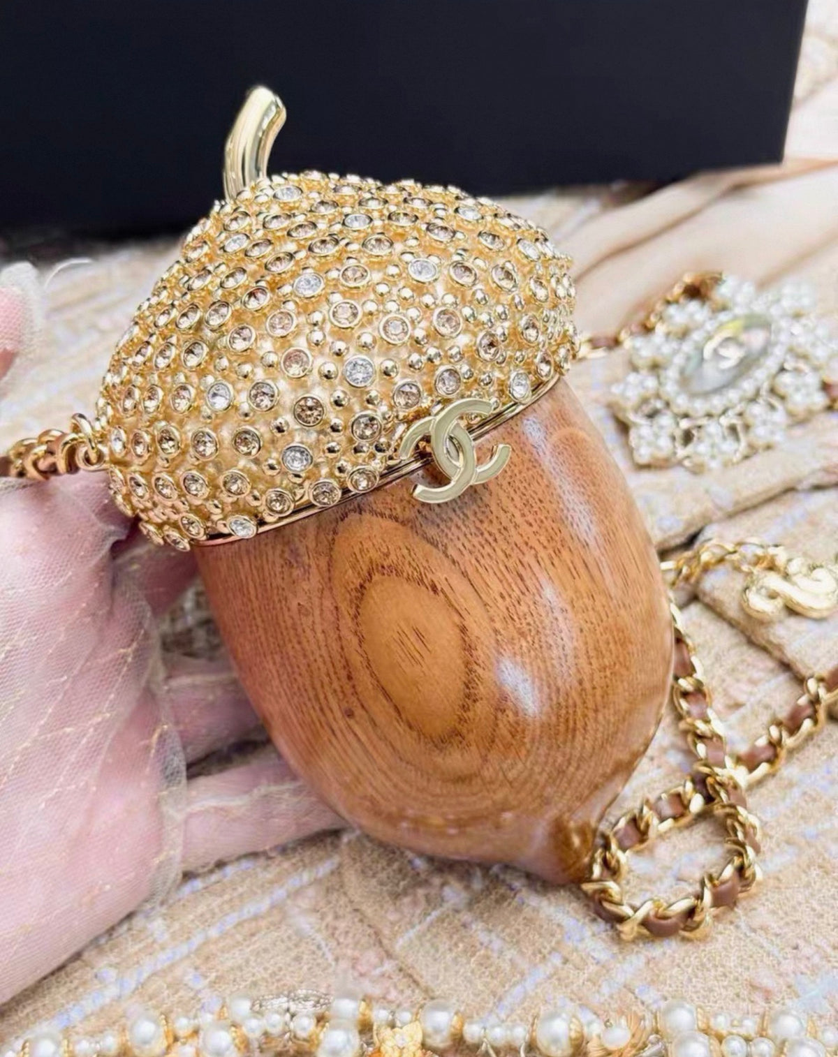 Chanel Fall/Winter 2026 peanut-shaped minaudiere clutch bag