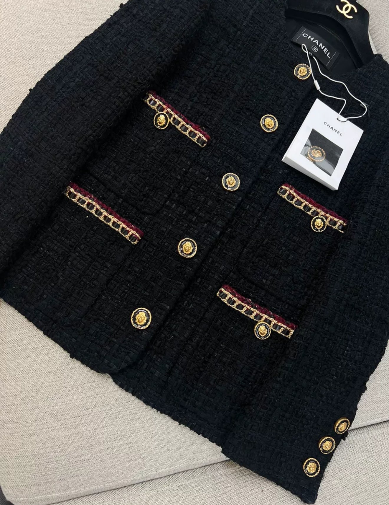 Chanel 21 Black Tweed Jacket