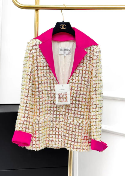 Chanel 24C Pink Tweed Jacket size 34