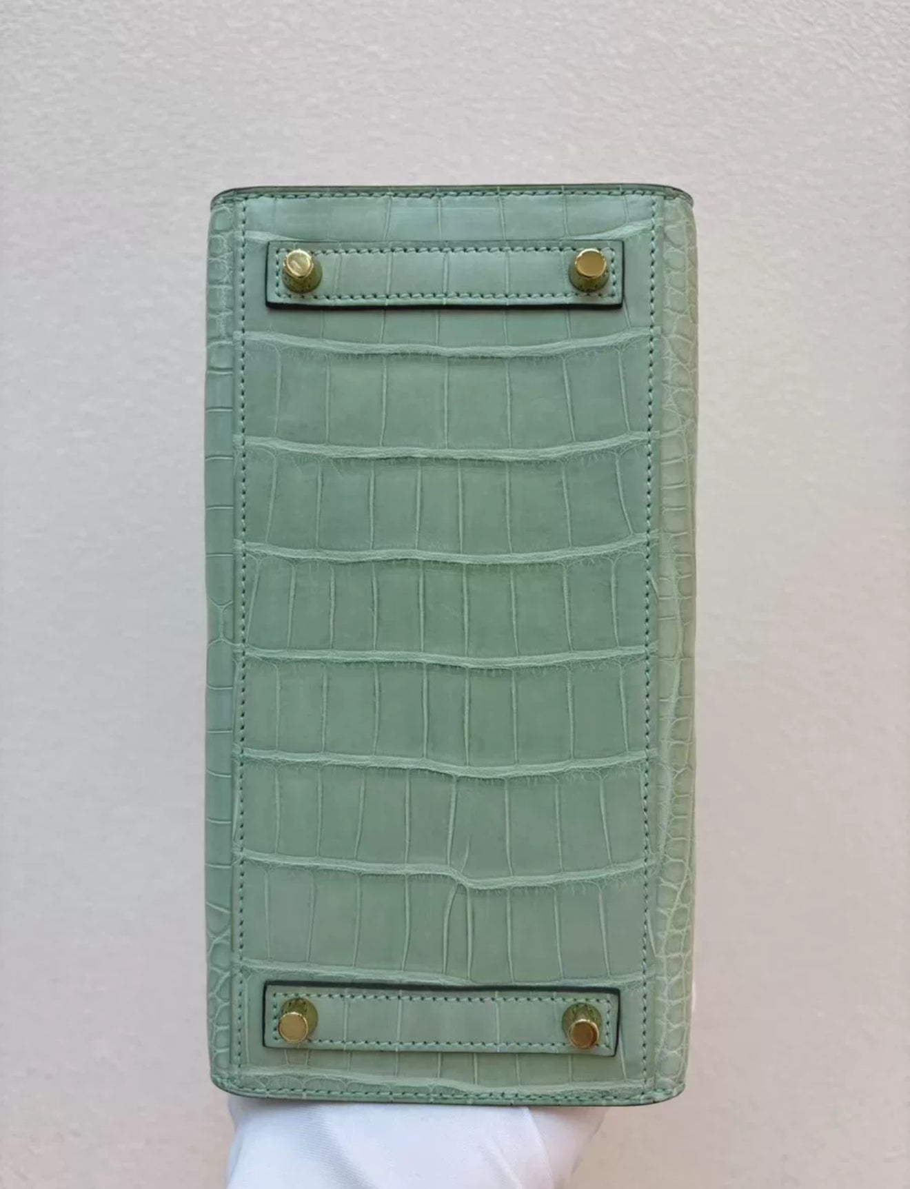 Hermès Birkin 20 Vert d'Eau Matt Alligator Gold Hardware