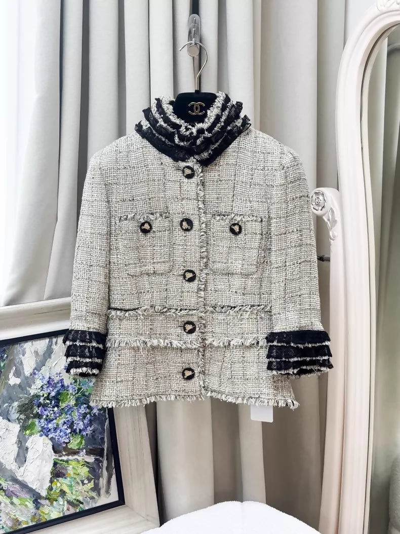 Chanel 10A Beige Tweed jacket and skirt set