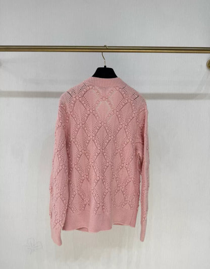 Chanel 21B pink cashmere cardigan