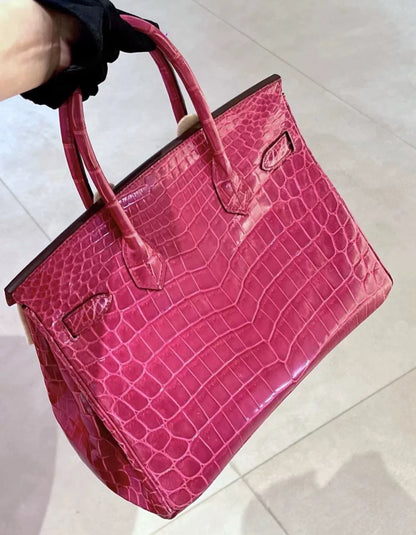 Hermes Birkin 30 Rose scheherazade　Porosus crocodile skin Palladium hardware