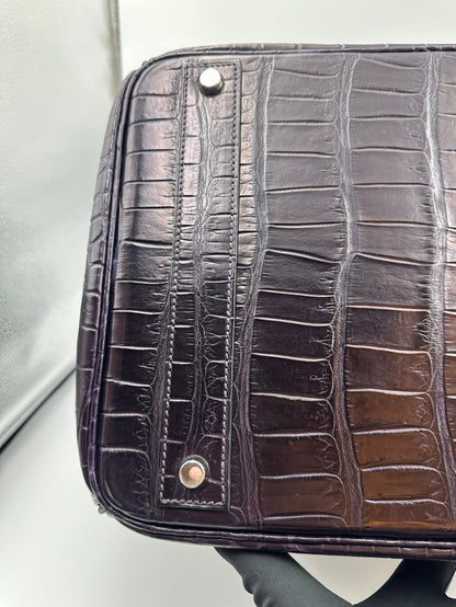 Hermes Birkin HAC 40 Prunoir Matte Crocodile leather palladium hardware