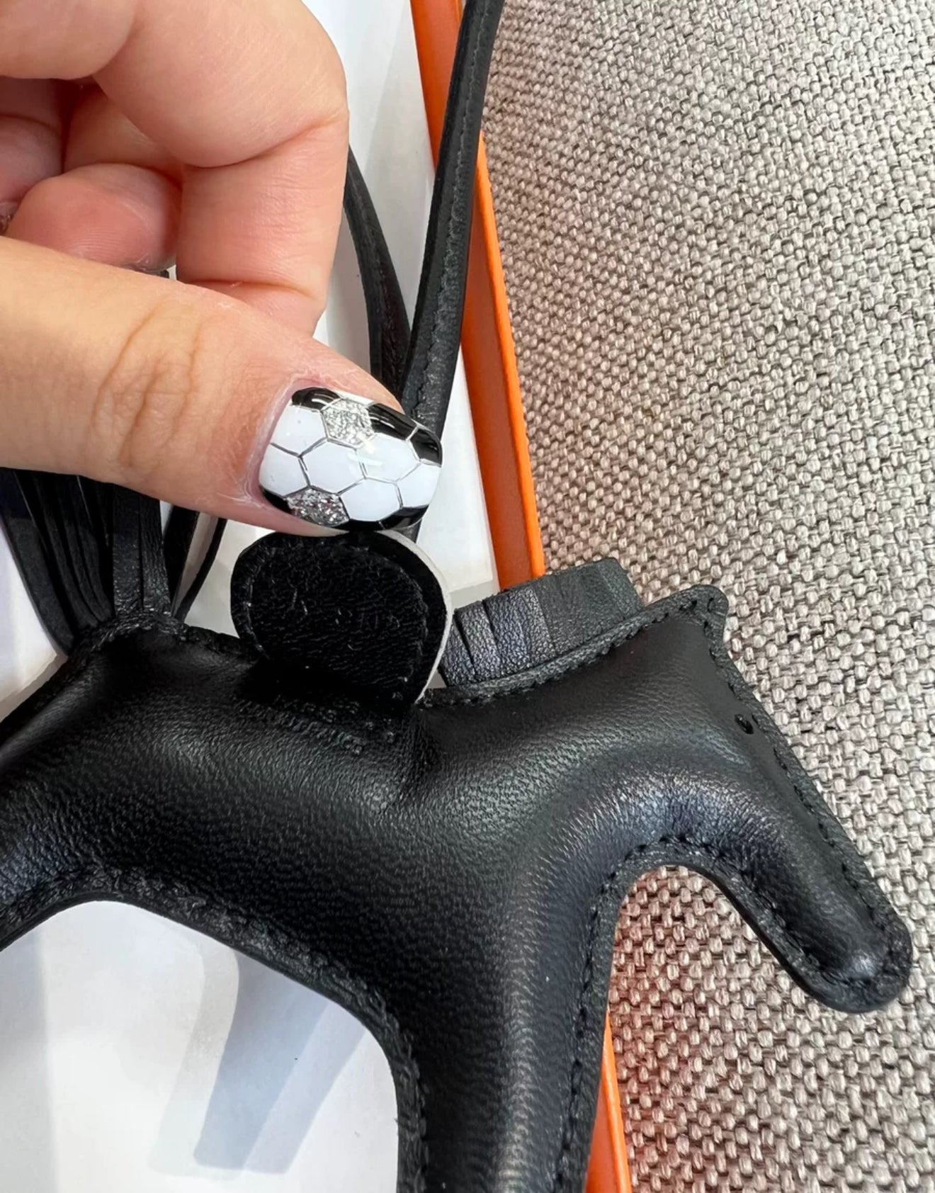 Hermès Rodeo Charm Noir Swift Touch Himalyan