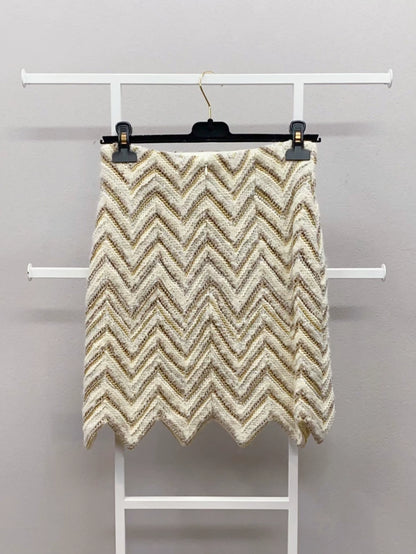 Chanel 18A Hamburg Métiers d'Art tweed three-tone skirt
