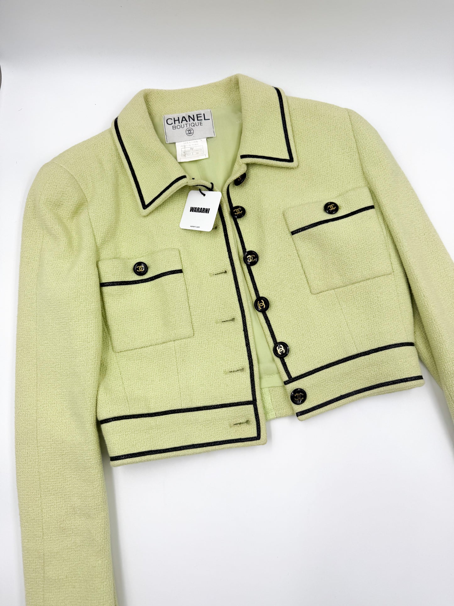Chanel 1995 Spring/Summer Barbie Collection Vintage Green Cropped Jacket