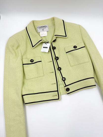 Chanel 1995 Spring/Summer Barbie Collection Vintage Green Cropped Jacket