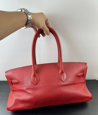 Hermes shoulder Birkin Red Togo Leather palladium hardware