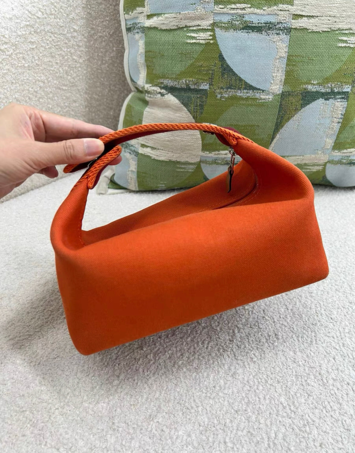 Hermès Pochette Bride-à-Brac model, Small in cotton Orange