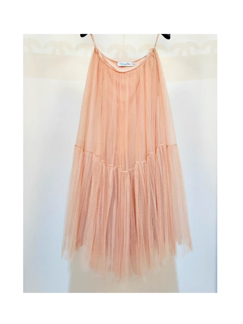 Dior blush pink midi skirt