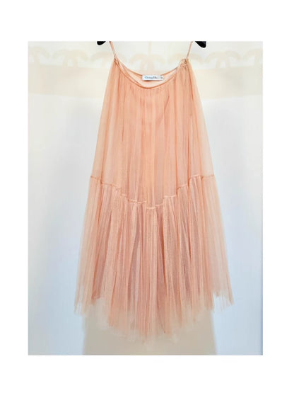 Dior blush pink midi skirt