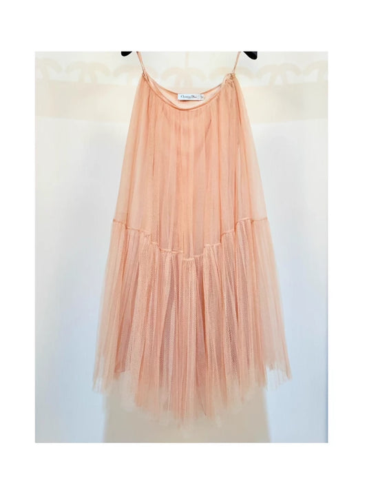 Dior blush pink midi skirt