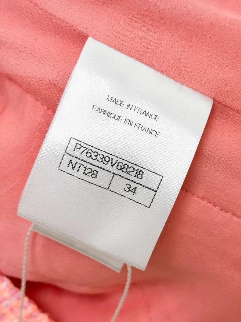 Chanel 24C pink-orange tweed jacket