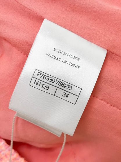 Chanel 24C pink-orange tweed jacket