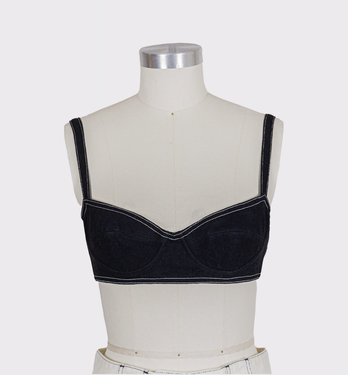 Chanel Vintage 1994 Spring/Summer Vintage Black Denim Bra Bustier