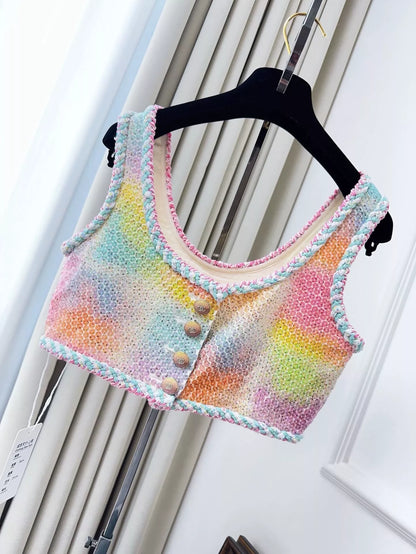 Chanel 24c multicolor crop top vest